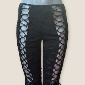 Dolls Kill Beyond the Woods Flare Black Pants NEW